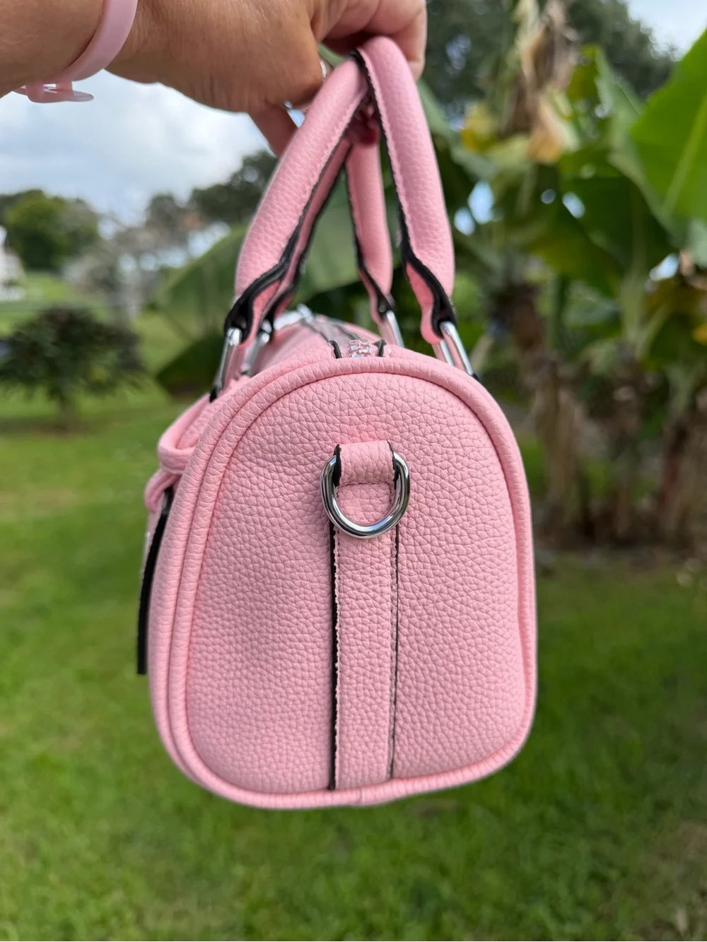 ALO Yoga Pink Mini Barrel Bag with Branded Tag and Wallet